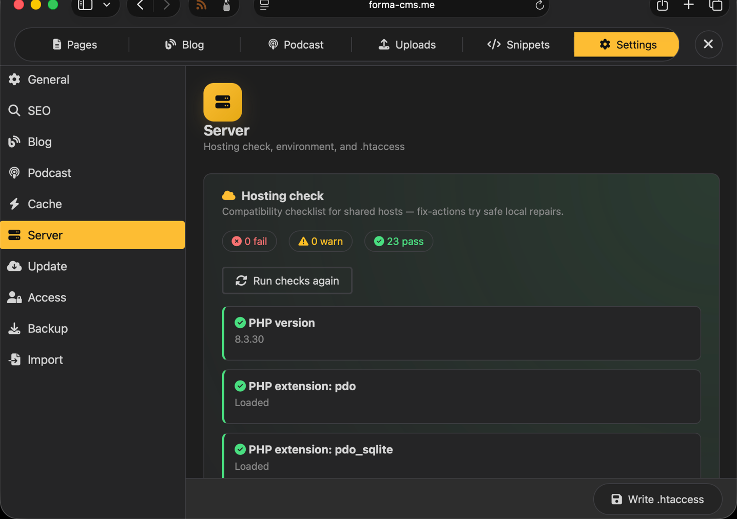 Forma Settings Server